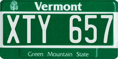 VT license plate XTY657