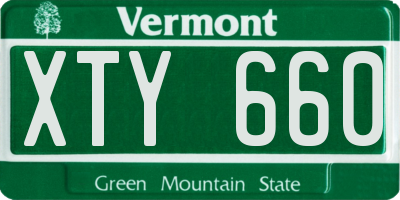 VT license plate XTY660