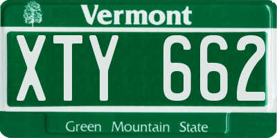 VT license plate XTY662
