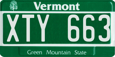 VT license plate XTY663