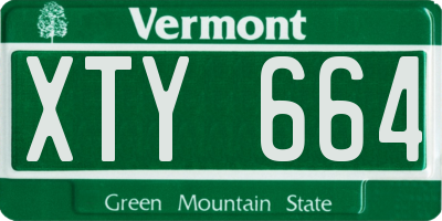 VT license plate XTY664