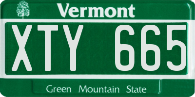 VT license plate XTY665