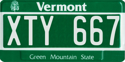 VT license plate XTY667