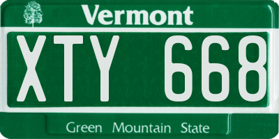 VT license plate XTY668