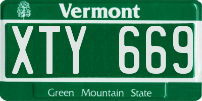 VT license plate XTY669