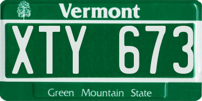 VT license plate XTY673