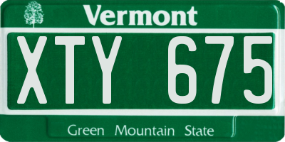 VT license plate XTY675
