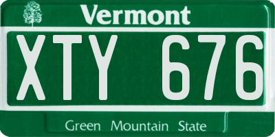 VT license plate XTY676