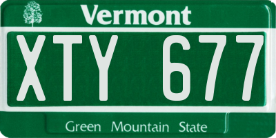 VT license plate XTY677