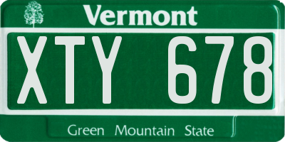 VT license plate XTY678