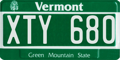 VT license plate XTY680