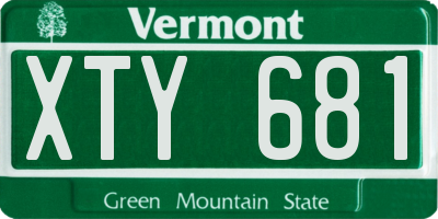 VT license plate XTY681
