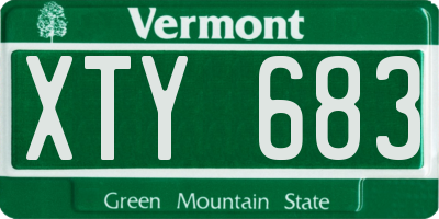 VT license plate XTY683