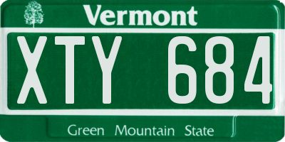 VT license plate XTY684