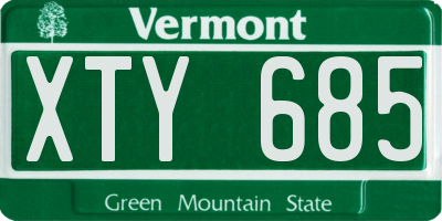 VT license plate XTY685