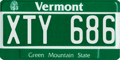 VT license plate XTY686