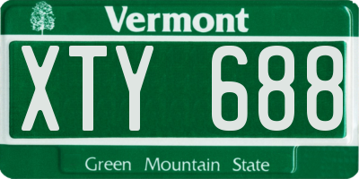 VT license plate XTY688