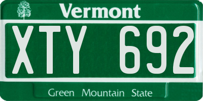 VT license plate XTY692