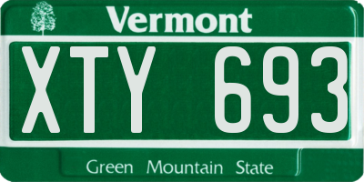 VT license plate XTY693