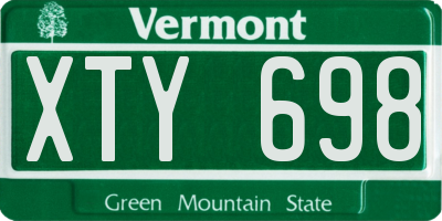 VT license plate XTY698