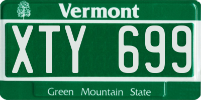 VT license plate XTY699