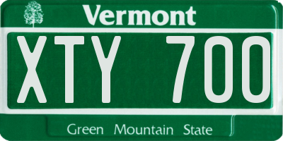 VT license plate XTY700