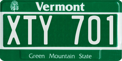 VT license plate XTY701