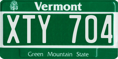 VT license plate XTY704