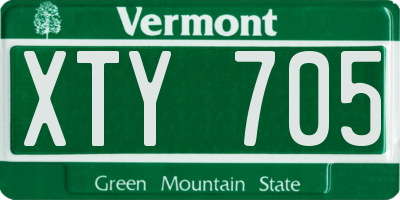 VT license plate XTY705