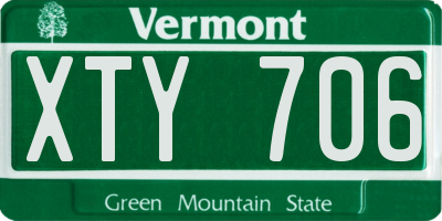 VT license plate XTY706