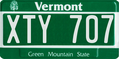 VT license plate XTY707