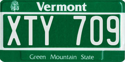 VT license plate XTY709