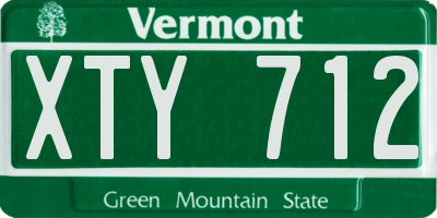 VT license plate XTY712