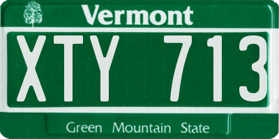 VT license plate XTY713