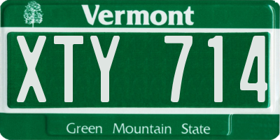 VT license plate XTY714