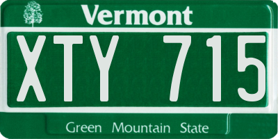 VT license plate XTY715