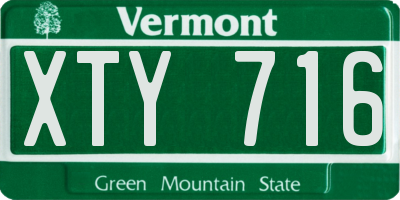 VT license plate XTY716