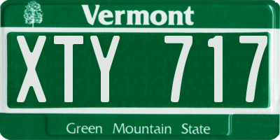 VT license plate XTY717