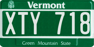 VT license plate XTY718