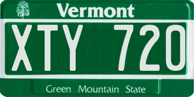 VT license plate XTY720