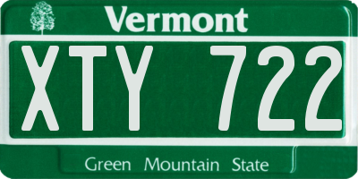 VT license plate XTY722