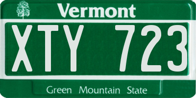 VT license plate XTY723