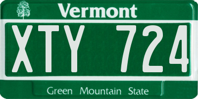 VT license plate XTY724