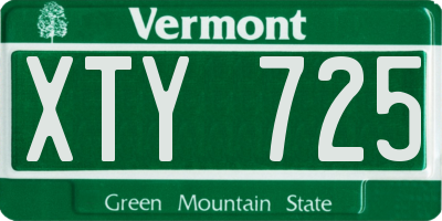 VT license plate XTY725