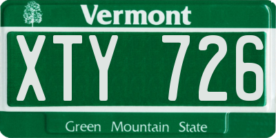 VT license plate XTY726
