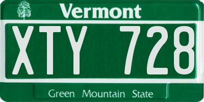 VT license plate XTY728