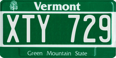 VT license plate XTY729