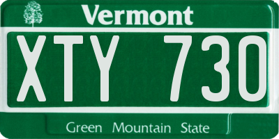 VT license plate XTY730