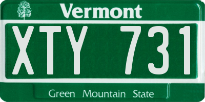 VT license plate XTY731