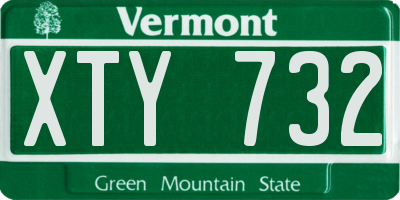 VT license plate XTY732